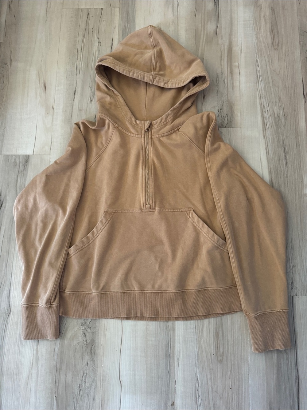 JoyLab Hooded Zip Jacket in Mustard Tan